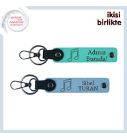 Birlikte Dinlenen Şarkıların Hatırası, Yazılabilir Deri Anahtarlık Takımı, Turkuaz-Gök Mavi