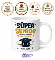 Süper Senior Yazılı Komik Üniversite Kupası Hediye Baskılı Kupa Bardak