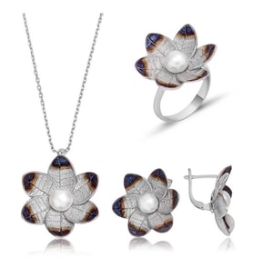 Gümüş Nergis Çiçeği Bayan Set