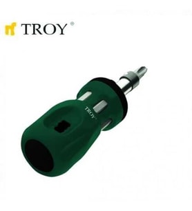 TROY 22006 Bits Uçlu Cırcırlı Topaç Tornavida Seti (Yeşil)