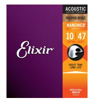 Elixir 16002 Nanoweb Phosphor Bronze Akustik Gitar Teli (10-47)