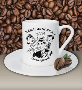 Kişiye Özel Babaların Kralı Temalı Beyaz Kahve Fincanı