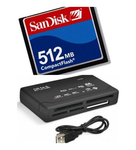 Sandisk 512 MB Compact Flash Hafıza Kartı - USB 2.0 Cf Kart Okuyucu