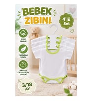 4'lü Çıtçıtlı Bebek Zıbını Seti – 3/18 Ay