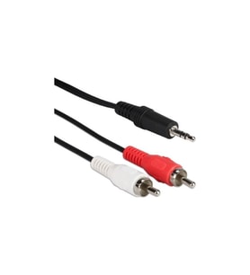 2 Rca 3.5 mm Ses Kablosu RC-508 Rose 3-Metre (Siyah)