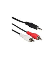 2 Rca 3.5 mm Ses Kablosu RC-508 Rose 3-Metre (Siyah)