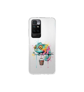 Redmi 10 2022 ile Uyumlu Splash Bukalemun Tasarımlı Şeffaf Silikon Kılıf