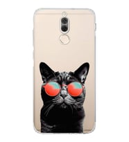 PrintiFy Huawei Mate 10 Lite ile Uyumlu Kedi 3 Kamera Korumalı Şeffaf Kılıf