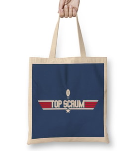 Top Gun Top Scrum Rugby Ball Logo Bez Çanta Uzun Saplı