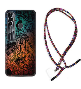 Tecno Spark 6 6 Go 8C 8 Pro 7 7 Pro Kılıf Boyun Asklı Rasta Silikon İşaretler Tuval 1716