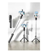 Mey İthalat® Tripod Kablosuz Bluetooth Bağlantılı Selfie Çubuğu 360 Derece Dönebilen