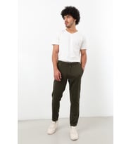 Erkek Beli Lastikli Likralı Pantolon Haki