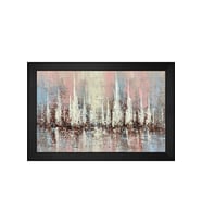 Soyut Şekiller Motifli Kanvas Tablo 80 x 110 cm Siyah Çerçeve