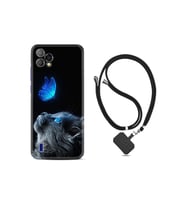 Reeder P13 Blue Plus 2022 Kılıf Ipli Boyun Askılı Desenli Life Silikon Butterfly Cat 1891