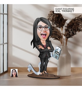 BK Gift Kişiye Özel Boss Anne Karikatürlü Büyük Boy Ahşap Biblo-10 Arkadaşa Hediye , Sevgiliye Hediye, Kişiye Özel Biblolar