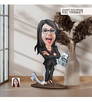 BK Gift Kişiye Özel Boss Anne Karikatürlü Büyük Boy Ahşap Biblo-10 Arkadaşa Hediye , Sevgiliye Hediye, Kişiye Özel Biblolar