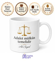 Dünya Hukuk Günü Adaletin Terazisini Dengede Tutanlara Özel Tasarım Hediye Kupa Bardak