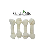 Gardenmix Beyaz Düğümlü Deri Kemik 5-5,5” – 4'lü Paket