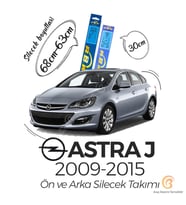 RBW Ön ve Arka Silecek Seti Opel Astra J 2009-2015 ile uyumlu (Siyah)