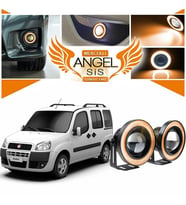 Fiat Doblo D1 Uyumlu, Universal Mercekli Led Angel Sis Farı, 76mm Turuncu Renk