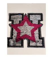22X21 CM RENKLİ YILDIZ PUL PAYETLİ APLİKE ARMA YAMA AKSESUAR