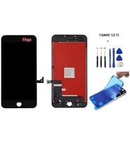 Tkgz - iPhone 7 PLUS Uyumlu Lcd Ekran Dokunmatik Servis + TAMİR SETİ + TOZ BANTI SİYAH