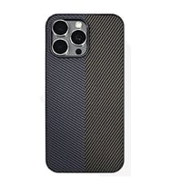 Coverzone iPhone 14 ile uyumlu K?l?f Karbon Fiber Desenli Double Color 2mm Kamera Koruma �?k?nt?l? ENIGMA iPhone 14 i�in K?l?f Gray Brown