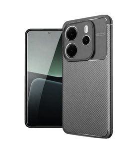 Redmi Note 14 4G Kılıf Auto Focus Karbon Kapak - Gri