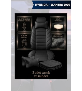 hyundai elantra 2006 Koltuk ve Kılıf uyumlu Siyah Yastık Lüks Minder 2 Minder 2 Yastık