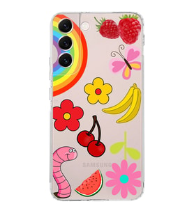 PrintiFy Samsung Galaxy S22 Plus ile Uyumlu 1mm Slim Fit Water Color 5 Baskılı Şeffaf  Kılıf