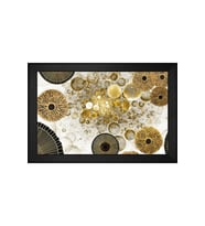 Soyut Şekiller Motifli Kanvas Tablo 80 x 110 cm Siyah Çerçeve