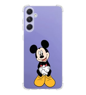 Samsung Galaxy A54 Uyumlu Köşe Korumalı Antişok Kapak Mickey Mouse Tasarımlı Şeffaf Silikon Kılıf