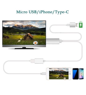 Hdmi Mhl Görüntü Aktarıcı Kablo İOS Android Uyumlu Type-C iPhone Samsung (Gümüş)
