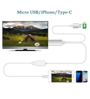 Hdmi Mhl Görüntü Aktarıcı Kablo İOS Android Uyumlu Type-C iPhone Samsung (Gümüş)