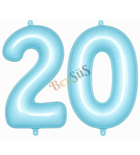 20 Rakam Folyo Balon Mavi Rengi (76 cm)