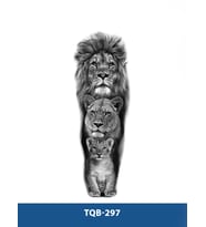TQB-297 ASLAN VE AİLESİ DESEN GEÇİCİ KOL DÖVMESİ-TATTO