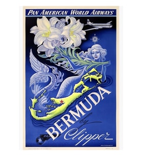 Bermuda Deniz Kızı Seyahat Tablo Ahşap Poster Dekoratif
