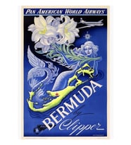 Bermuda Deniz Kızı Seyahat Tablo Ahşap Poster Dekoratif