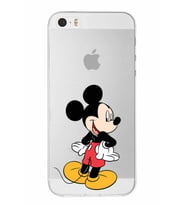 Apple iPhone 5 Uyumlu Kapak Mickey Mouse Tasarımlı Şeffaf Silikon Kılıf