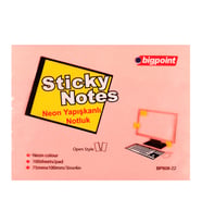Bigpoint Yapışkanlı Not Kağıdı 75x100mm Neon Pembe x 12 Adet