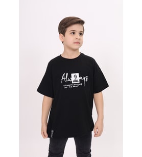 Toontoy Erkek Çocuk Baskılı Tişört (Siyah)