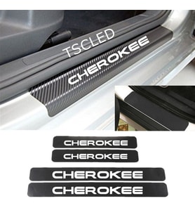 Cherokee Karbon Kapı Eşiği Kaplama Sticker (4 Adet) zz92