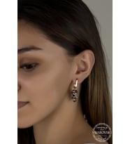 Union Swarovski Crystal Kadın Salkım Rose Gümüş Küpe