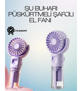 Mey İthalat® Şarjlı Buğu Fanı – Nemlendirici Sis Fonksiyonlu, Tip-C Girişli, Taşınabilir Masa Fanı