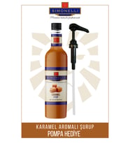 Kahve ve Kokteyl Şurubu Karamel Aromalı 70 CL + POMPA Simonelli