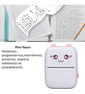 Sevimli Mini Taşınabilir Yazıcı Printer