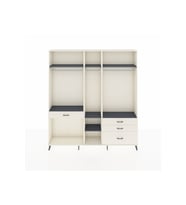 Arges Dolap 7 Raflı 4 Çekmeceli 3 Askılı 220x30x243 Aytaşı-Antrasit/Aytaşı