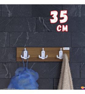Modilayn ARI 9 Kancalı Banyo Askısı 3' lü Set 31,4x9,6 cm Şık Tasarım, Ekstra Düzen ve Yer Tasarrufu