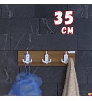 Modilayn ARI 9 Kancalı Banyo Askısı 3' lü Set 31,4x9,6 cm Şık Tasarım, Ekstra Düzen ve Yer Tasarrufu