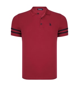 T8585 DEWBERRY ERKEK T-SHIRT-KOYU BORDO